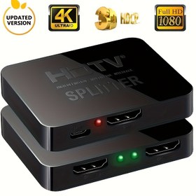 Resim 4K HDTV 2.0 Dağıtıcı: HDTV, DVD, PS3, Xbox için Çift Ekranlı Video Anahtarı - 1 Giriş, 2 Çıkış - USB Güçlü - Bileşen Bağlantıları 