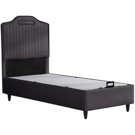 Resim Kilim Mobilya Royal Lux Sandıklı Baza Antrasit Başlik Ve Yatak Dahil Değildir 120x200 