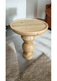 Resim Doğal Masif Ahşap Mantar Sehpa Tekli Naturel Renk Yan Sehpa Tasarımı - Coffee Table Naturel 