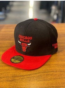 Resim Chicago Bulls Siyah Kırmızı Hip Hop Snapback Rapper Cap Şapka 