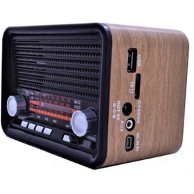 Resim Genel Markalar Resmi Distribütör Garantili Nns Ns-1537bt Şarjlı Nostaljik Radyo Retro Ahşap Mp3 Çalar Kahverengi 2 