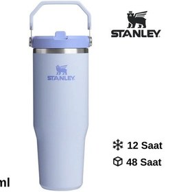 Resim Stanley The Iceflow Flip Straw Pipetli Termos Bardak 0.89 Lt Matara Turkuaz 