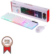 Resim Torima TMK-03 Beyaz Gaming Rgb Işıklı Kablolu Q Klavye Ve Mouse Seti 