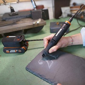 Resim Worx WX739.9 MakerX 20 Volt Kömürsüz Profesyonel Gravür Makinesi - 19 Aksesuar (Akü Dahil Değildir) 