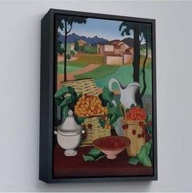 Resim Ahşap Çerçeveli Auguste Herbin Kirazlar Tablosu Altın 55 X 75, TTÇ.KNV7354FRM 