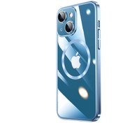 Resim Apple iPhone 13 Sert Transparan Arka Kamera Korumalı Riksos Mavi Kılıf Gpack