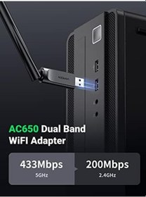 Resim Ac650 5ghz / 2.4ghz Dual Band Usb 2.0 Wi-fi Adaptör 
