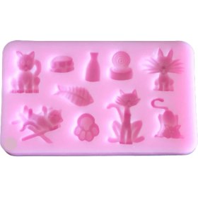 Resim Pastry Planet Kedi Figürlü Silikon Kalıp 