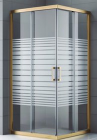 Resim Durul Duşakabin Kare Altın 5mm Çizgili Cam H:190 