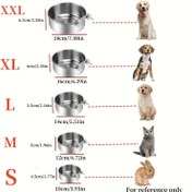 Resim 1 Adet Kafes Için Köpek Mama Kasesi Su Kasesi, Kelepçe Tutuculu Paslanmaz Çelik Sızdırmazlık Olmayan Asılı Köpek Kasesi, Boyun Koruma Için Pet Kafesi Besleyici Havuzu 