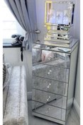 Resim LUXURY VİLLA Luxury Villa Luxury 5 Çekmeceli Aynalı Şifonyer En 45 Cm Derinlik 45 Cm Yükseklik 110cm 