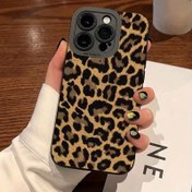 Resim 1 adet Altın Leopar Desenli Trend Marka Desenli Melek Gözü Tam Kapak TPU Cep Telefonu Kılıfı iPhone16 15 14 13 12 11 promax xr için Uygun 