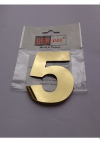 Resim Gendec 8 Cm Altın Sarı Paslanmaz Metal No:5 Kapı,Villa,Daire 