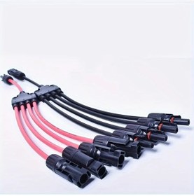 Resim Lumaworld Njkflur 2 Parça Y Tipi Solar Panel Konnektörü Kırmızı Siyah Ip67 30 Pv Kablolu 