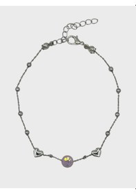 Resim Arnes Jewelry Çelik Zirkon Taşlı Kalpli Dorikalı Halhal Ar595nes Silver 