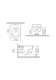 Resim Lena Asma Klozet Kapak Dahil Et-604 Mat Siyah Siyah 