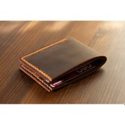 Resim Kişiye Isme Özel Bifold Klasik Deri Cüzdan Camel 