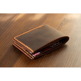 Resim Kişiye Isme Özel Bifold Klasik Deri Cüzdan Camel 