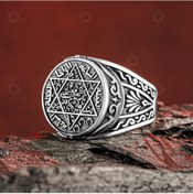 Resim 925 Ayar Gümüş Mühr-Ü Süleyman Erkek Yüzük (546963662) 