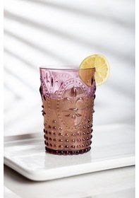 Resim Akrilik Mürdüm Tekli Kısa Bardak & Su Meşrubat Kahve Yanı Bardağı 400 ml ( Cam Değildir) 