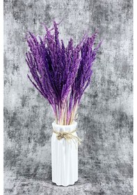 Resim Mor Bulgur Otu Vazo Aranjman Çiçeği 