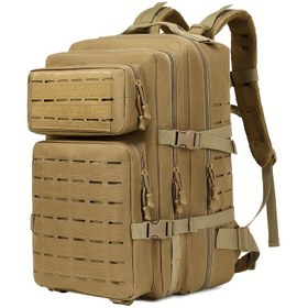Resim Erkekler için Spor Sırt Çantası, Kadınlar için Büyük Açık Hava Paketi 3 Gün Böcek Dışarı Çanta, Molle Gündüz Kampçılığı Dağcılık Sırt Çantaları Siyah Sırt Çantası Hayatta Kalma (45L) 