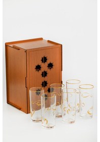 Resim Balık Motifli Cam Rakı Bardağı 6'lı Set 