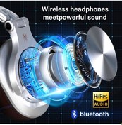 Resim Gümüş Oneodio A70 Fusion Kablolu Kablosuz Bluetooth 5.2 Kulaklık Telefon Için Mic Over Ear Studio Dj Kulaklık Kayıt Kulaklığı 