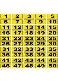 Resim Posta Kutusu Numarası 3,9 Cm X 1,7 Cm 1-50 Adet Yapışkanlı Numara 