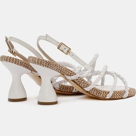 Resim Butterfly Kadın Beyaz Kordonlu Topuklu Sandalet Beyaz 