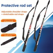 Resim 1 adet/2 adet Balıkçılık Çubuğu Saklama Çantası - 175.26 cm Uzatılabilir Çubuk Tutucu Ayarlanabilir Kayış ile, Dayanıklı Siyah Balıkçılık Çubuğu Organizatörü Açık Hava, Kamp ve Balıkçılık Ekipman Aksesuarları için, Balıkçılık Çantası, Sağlam Yapı 