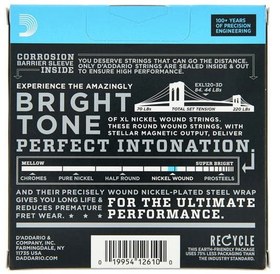 Resim D'Addario EXL120-3D XL Nickel Elektro Gitar Teli - Super Light (9-42) (3'lü Paket) 