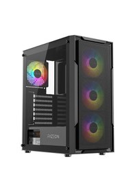 Resim Fazeon F11 750w 80+ Bronze Tempered Glass Mesh 4x Rgb Fanlı Siyah Atx Bilgisayar Kasası 