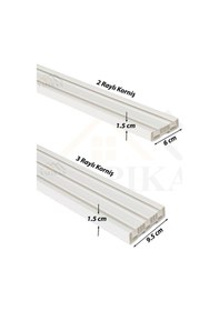 Resim Seval Plus 3 Raylı Perde Rayı Korniş (1.Kalite-Ölçü Seçiniz) (536540833) 