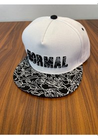 Resim Normal Nakışlı Hiphop Snapback Rapper Basket Unisex Cap Şapka Beyaz 