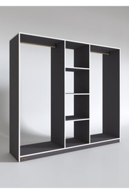Resim Kenzlife Giysi Dolabı Temel 180*200*40 Gri Gardırop 