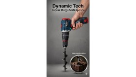 Resim Dynamic Tech Toprak Burgu Matkap Ucu Bahçe Dikim Aparatı Dayanıklı Çelik Universal 70X220 mm Toprak Delme 