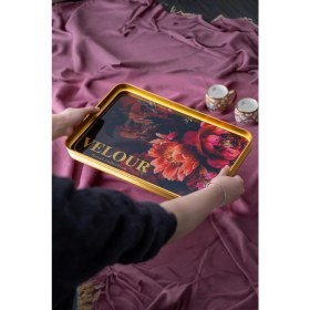 Resim Acar Velour Milla Cam Tepsi - 39 cm 