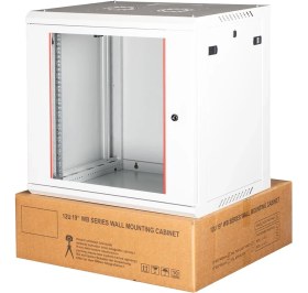 Resim Lande - 12U 19" Duvar Tipi Rack Kabinet - Genişlik: 600 mm | Derinlik: 450 mm - Açık Gri (Demonte) 