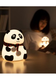 Resim Panda Figürlü Silikon Gece Lambası Bebek & Çocuk Odası Beyaz 