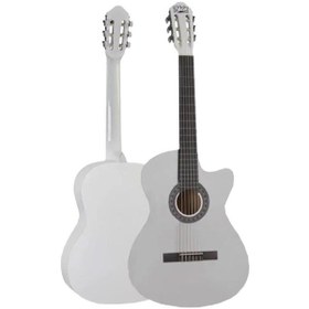 Resim Midex Cg-390wh-xbag Beyaz Renk Klasik Gitar 4/4 Sap Ayarlı Kesik Kasa Full Set 
