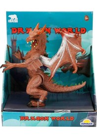 Resim Standlı Ejderha Figürü 13 Cm - Kahverengi Hayvan 