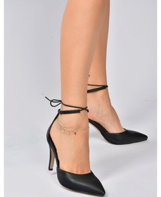 Resim Fox Shoes Siyah Sivri Burun Kadın Topuklu Ayakkabı K404810209 