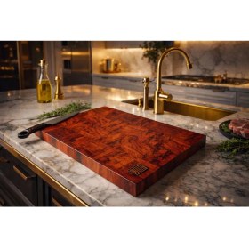 Resim Kaf Ahşap End Grain Kesme Tahtası Paduk 
