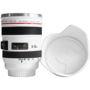 Resim Geeksen Kamera Lens Tasarımlı 400ml Paslanmaz Çelik Termos Bardak, Kahve Fincanı, Düşük Sızıntı, Beyaz Siyah 