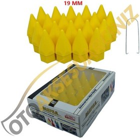 Resim A Kalite Mefsa Bijon Kapağı Sivri 19 Mm Sarı 20 Li Set 
