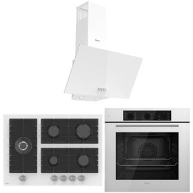 Resim Ferre Flowart BL Modüler Seriisi 3'lü Beyaz Ankastre Set ( QBL62CB-BL136-D087 ) 