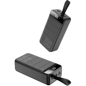 Resim 50.000 Mah Powerbank Hızlı Şarj Destekli Led Ekranlı Fenerli Pratik Kullanım Çok Renkli 