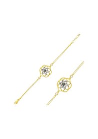 Resim 925 Ayar Gümüş Gold Sarı Yaşam Çiçeği Bileklik Gümüş - Rose Gold 