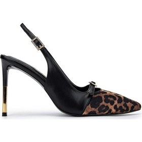 Resim Tamer Tanca Kadın Vegan Siyah/leopar Stiletto 1007 9028 Bn Sndlt Y24 Leopar - Siyah 